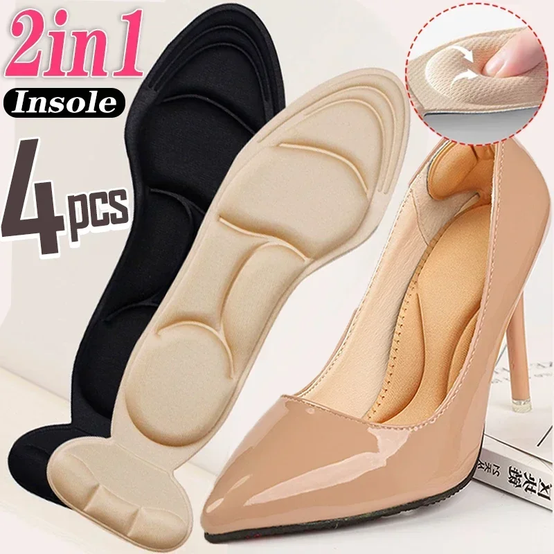 thumbnail image 4 of Plantillas de espuma viscoelástica para zapatos de tacón alto de mujer, 2 o 4 unidades, antideslizantes, cortables, cómodas y transpirables, para masajes de pies, 4 of 5