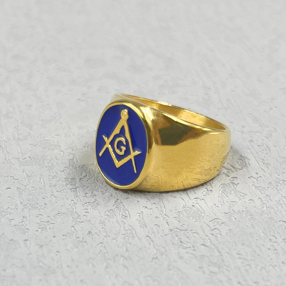 Men's Vintage Hiphop Rock Stainless Steel Ring in Gold Finish