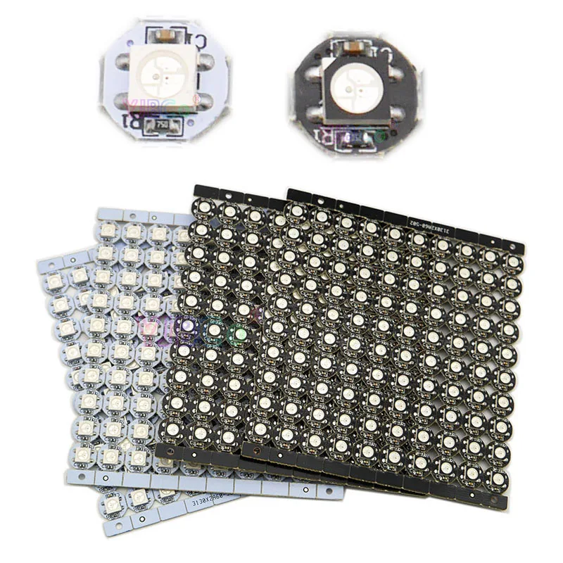 50~1000pcs 4-Pin WS2812B WS2812 LED Chips & Heatsink 5V SMD 5050 RGB WS2811 IC Pixels modules Black/White PCB Pixel Chip