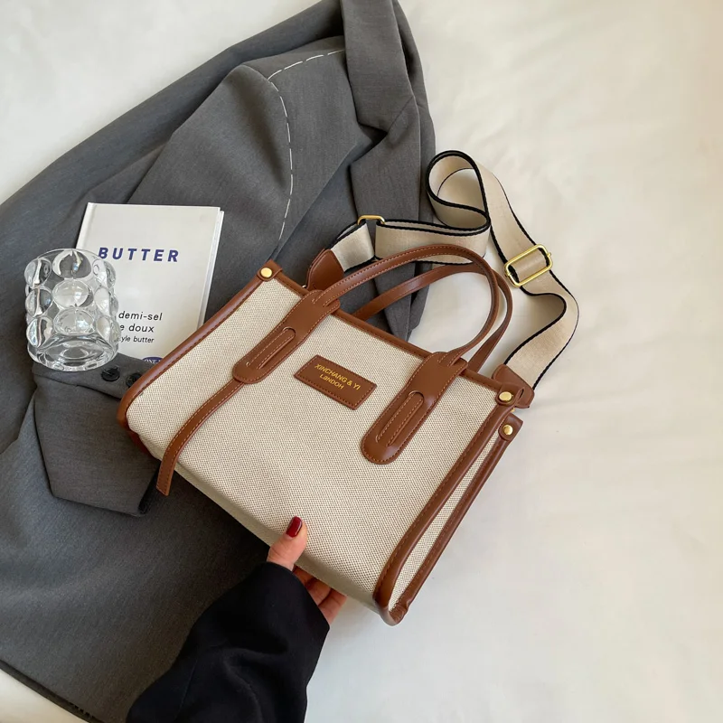 حقيبة يد نسائية كبيرة السعة من القماش، حقيبة عصرية...