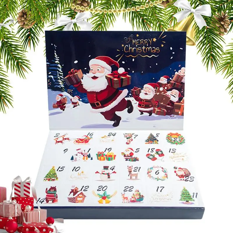 thumbnail image 1 of Calendario de Adviento para Navidad rellenable Calendario de Adviento de Navidad con cuenta regresiva DIY Cajas de regalo de 24 días para la reunión anual Cajas de regalo navideñas decorativas para ni, 1 of 4