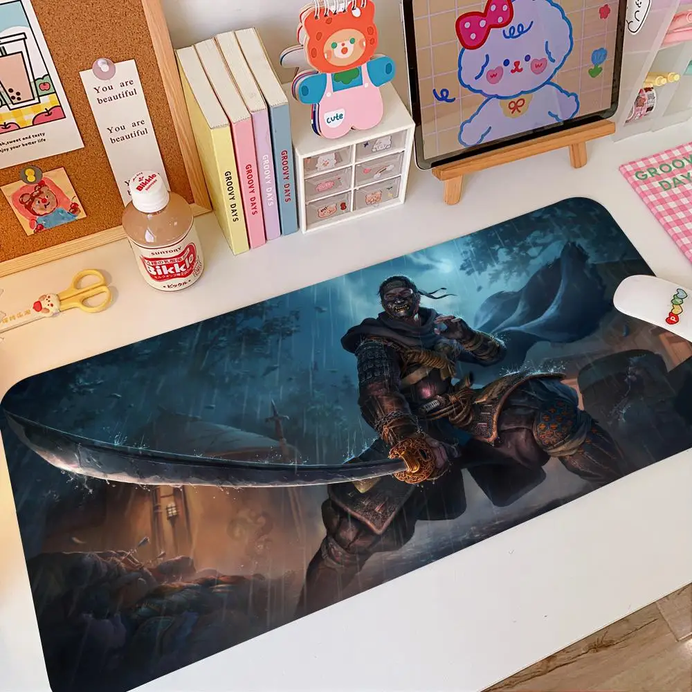 

Fashion Mouse Pad Large Size Office Desk Protector Mat PU Leather Waterproof game popular ghost of tsushima director's cut Mouse Pad Desktop