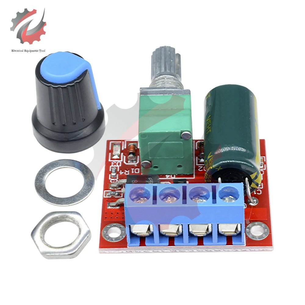 Módulo controlador de velocidad del Motor, regulador de velocidad ajustable, interruptor de placa, Mini DC 4,5 V-35V 0-5A 90W PWM DC, 12V 24V