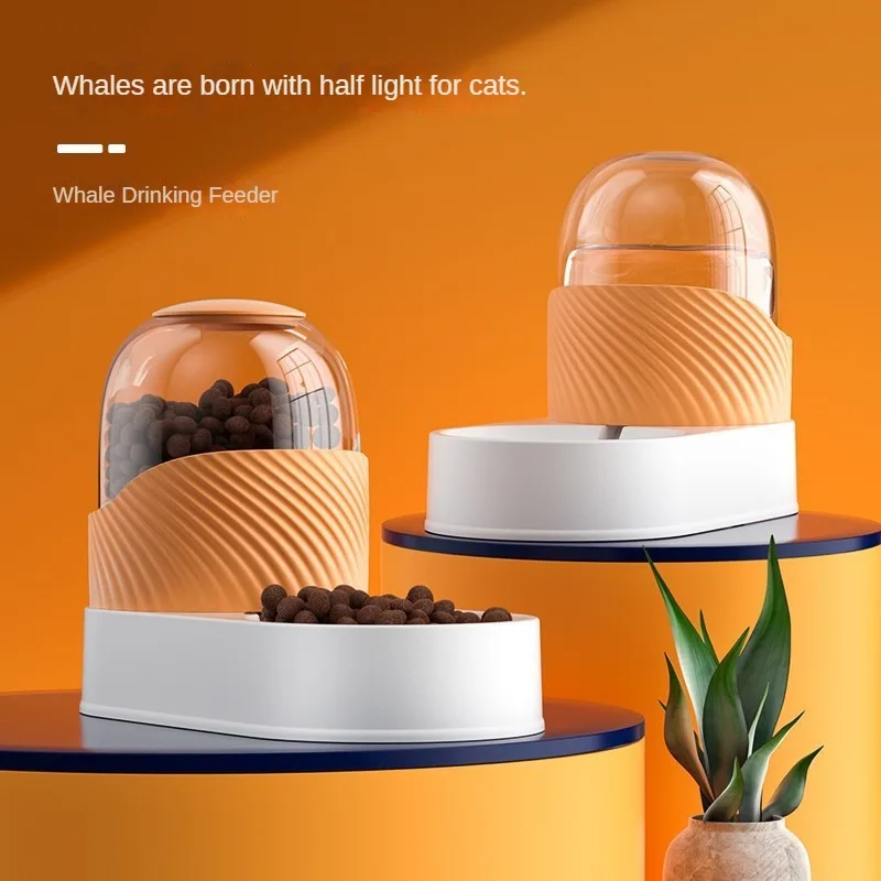 

Кормушка и Поилка для кошек и собак 2 в 1, автоматическая поилка без электричества с чашей для кормления, товары для домашних животных