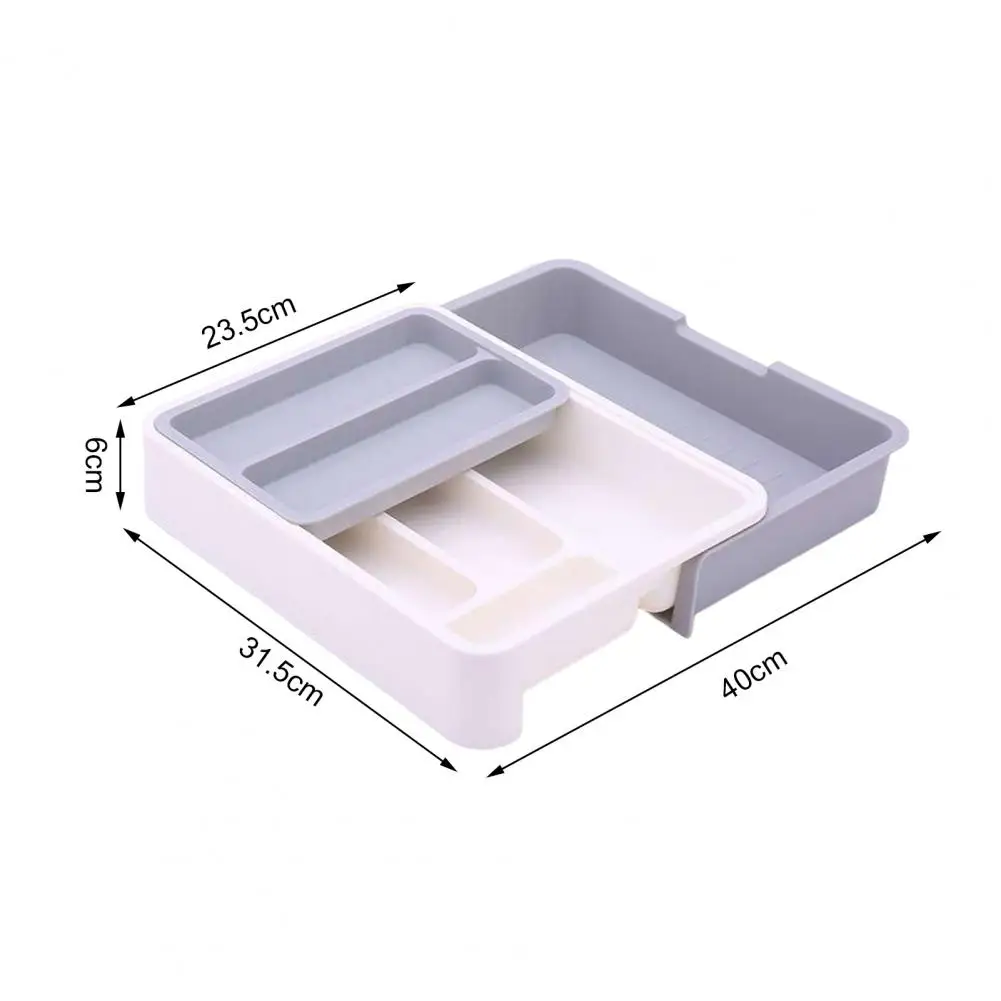 Expandable Kitchen Utensil Drawer Organizer 9.25-15.75 Inch Cutlery Tray for Spatula Spoon Ladle Space-Saving Storage