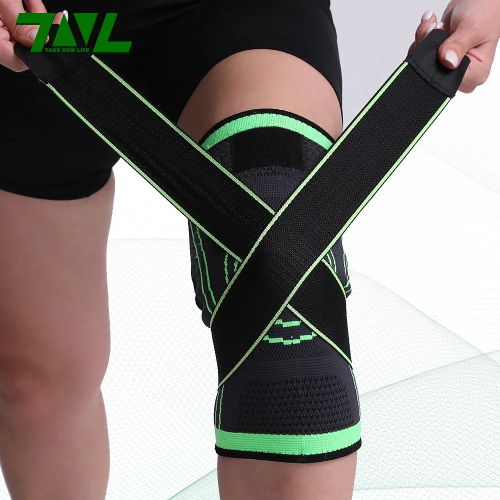 

1PC Gym Fitness Knee Pads Support Braces Strap Elastic Sport Bandage Compression Protector Pad Relieves Knee Injuries Volleyball