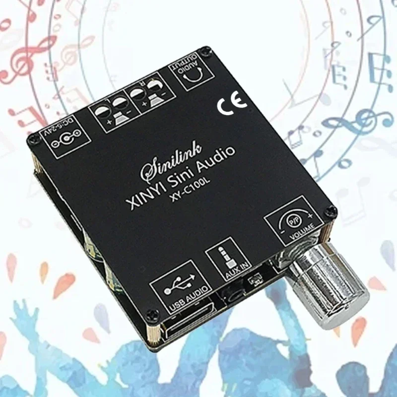 

XY-C100L Усилитель Bluetooth-совместимый 5.0 Беспроводная цифровая стереоплата мощности 100Wx2 Bluetooth-совместимый усилитель