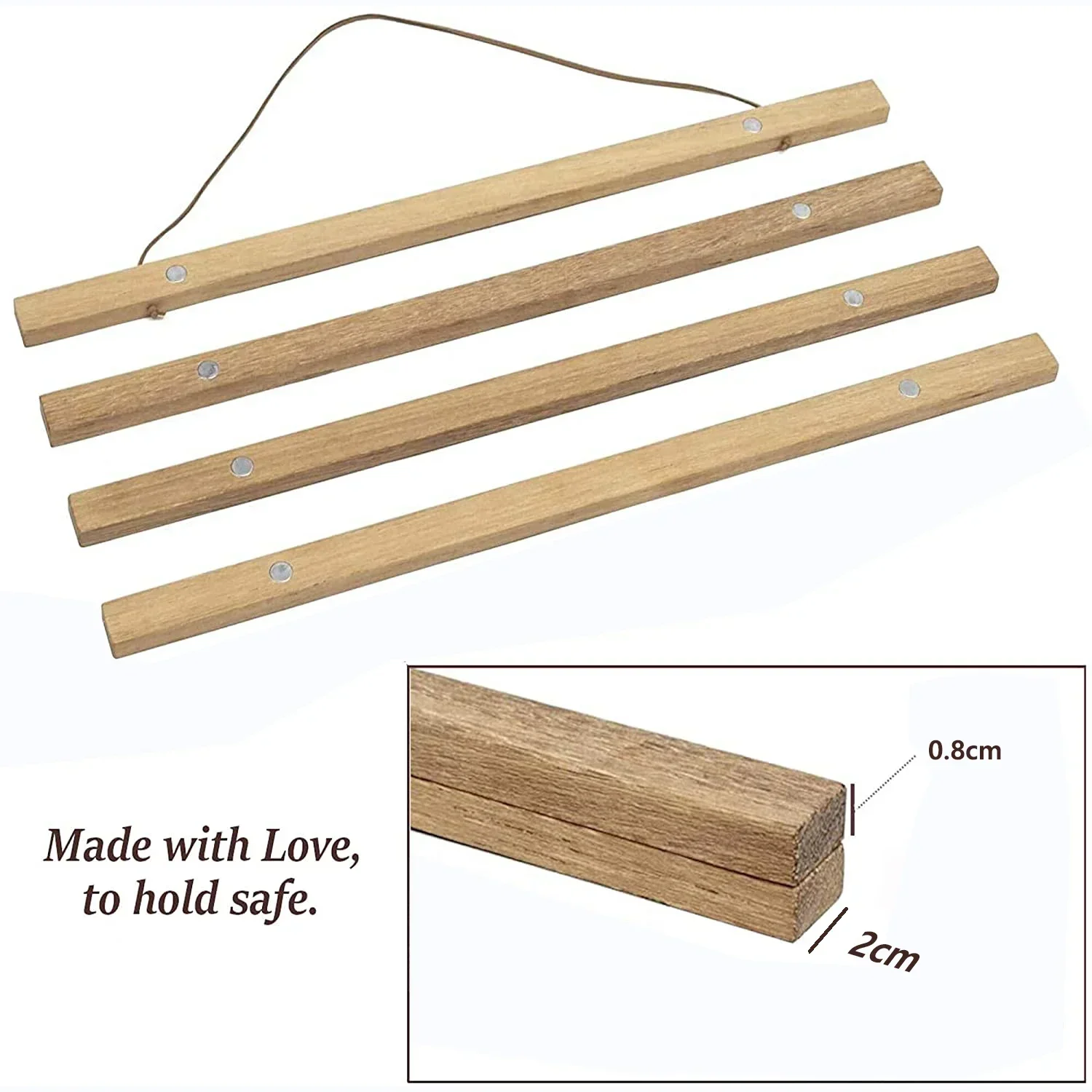 Photo Frame Wood Canvas Frame Wood Photo Frame Wood Frame Wood Picture Frame Art Frames Magnetic Wooden Poster Hanger Solid Wood DIY Poster Frame Scroll Painting Holder for Canvas Prints Artwork Posters and Wall Art