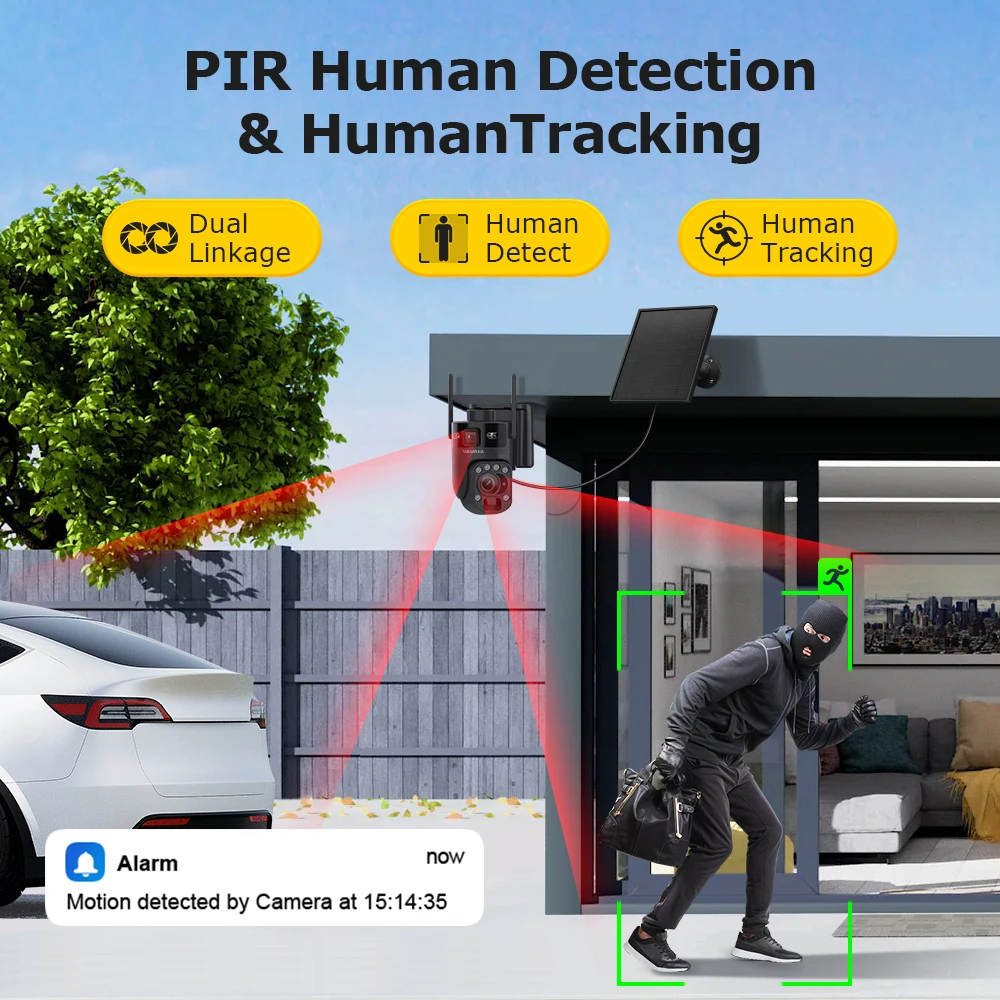 كاميرا SHIWOJIA 6K 4G SIM تعمل بالبطارية الشمسية
