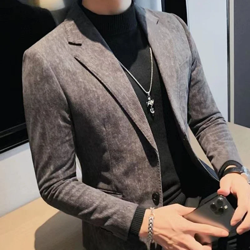 High Quality Casual Man Business Suits and Blazers Korean Style Clothes Dress Jacket for Men Single Models Luxury Designer Coats