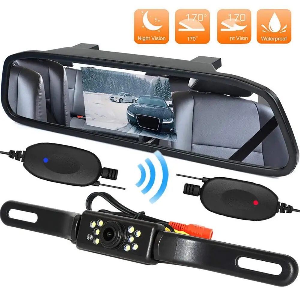 CarWirelessBackupCameraKit43TFTLCDRearViewMirrorMonitorIP69WaterproofNight.jpg