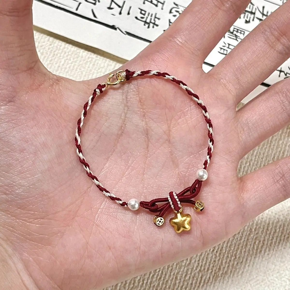 Umq Lucky Little Lucky Star Cinturino Da Trasporto Rosso Dragon Year Of Fate Bracciale Design Di Nicchia Ornamento Di Personalità Carino