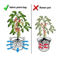 3/4/5/7/10 Gallon Felt Grow Bags Gardening Fabric Grow Pot Vegetable Tomato Growing Planter Garden Potato Planting Pots 3