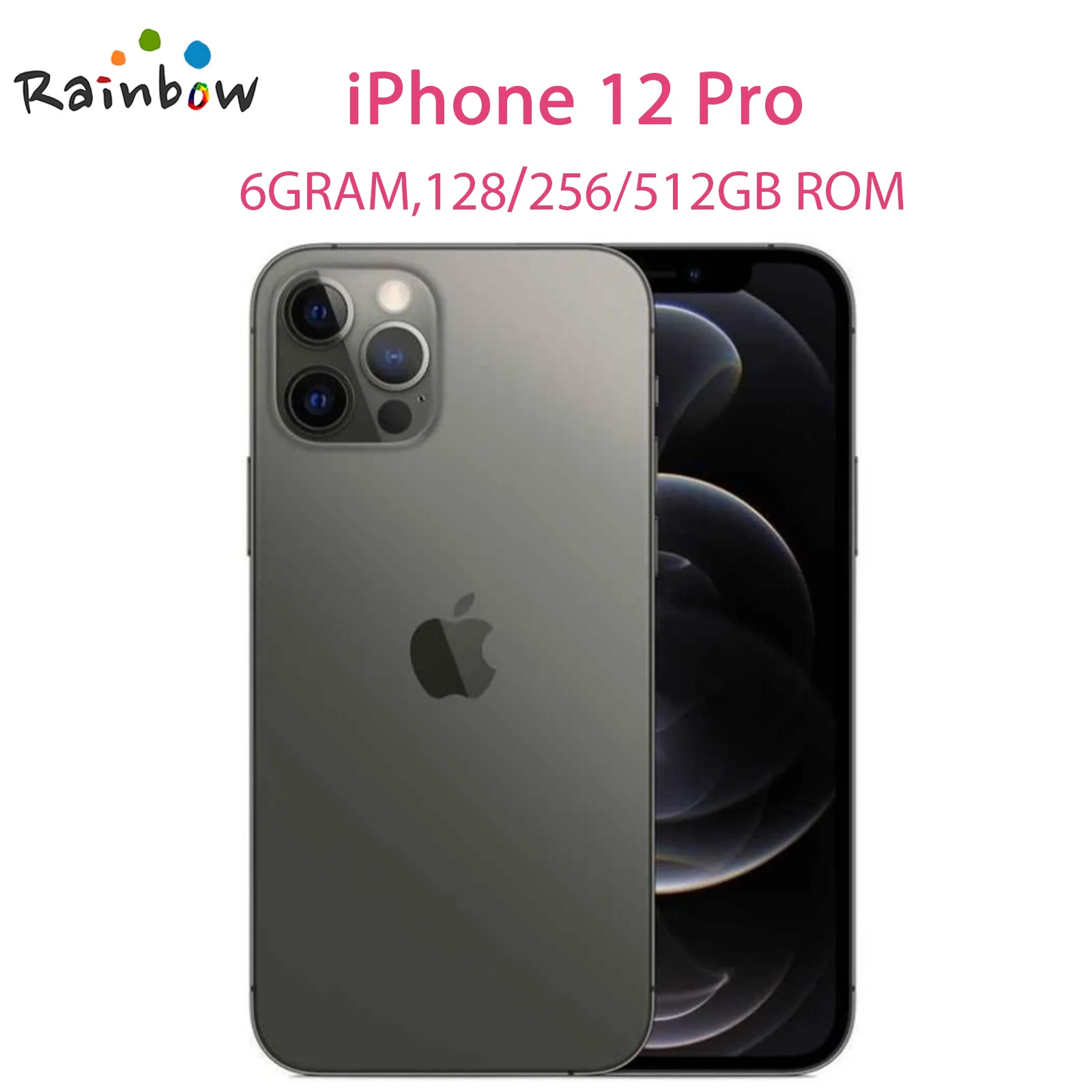 iPhone Mobile Phone 12 Pro Apple 5G LTE 6.1'' 6GB&128/256/512GB IOS A14 Bionic Hexa Core Triple 12MP