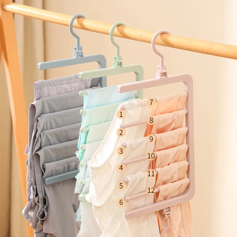 Multi-layer Hangers Foldable Hanging Windproof Storage Underwear Drying Rack Balcony Closet Organization Percheros Para Ropa 2