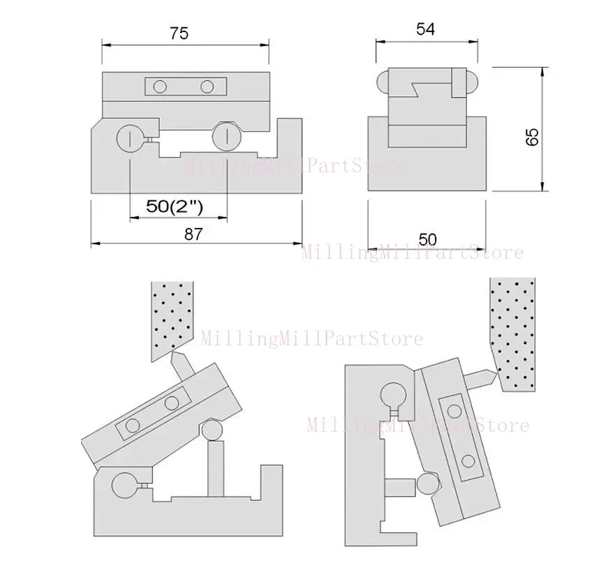 CNC Grinding Machine Precision Angle Sine Dresser AP50 Dressing Fixture 0-60 Degrees For Wheel 5