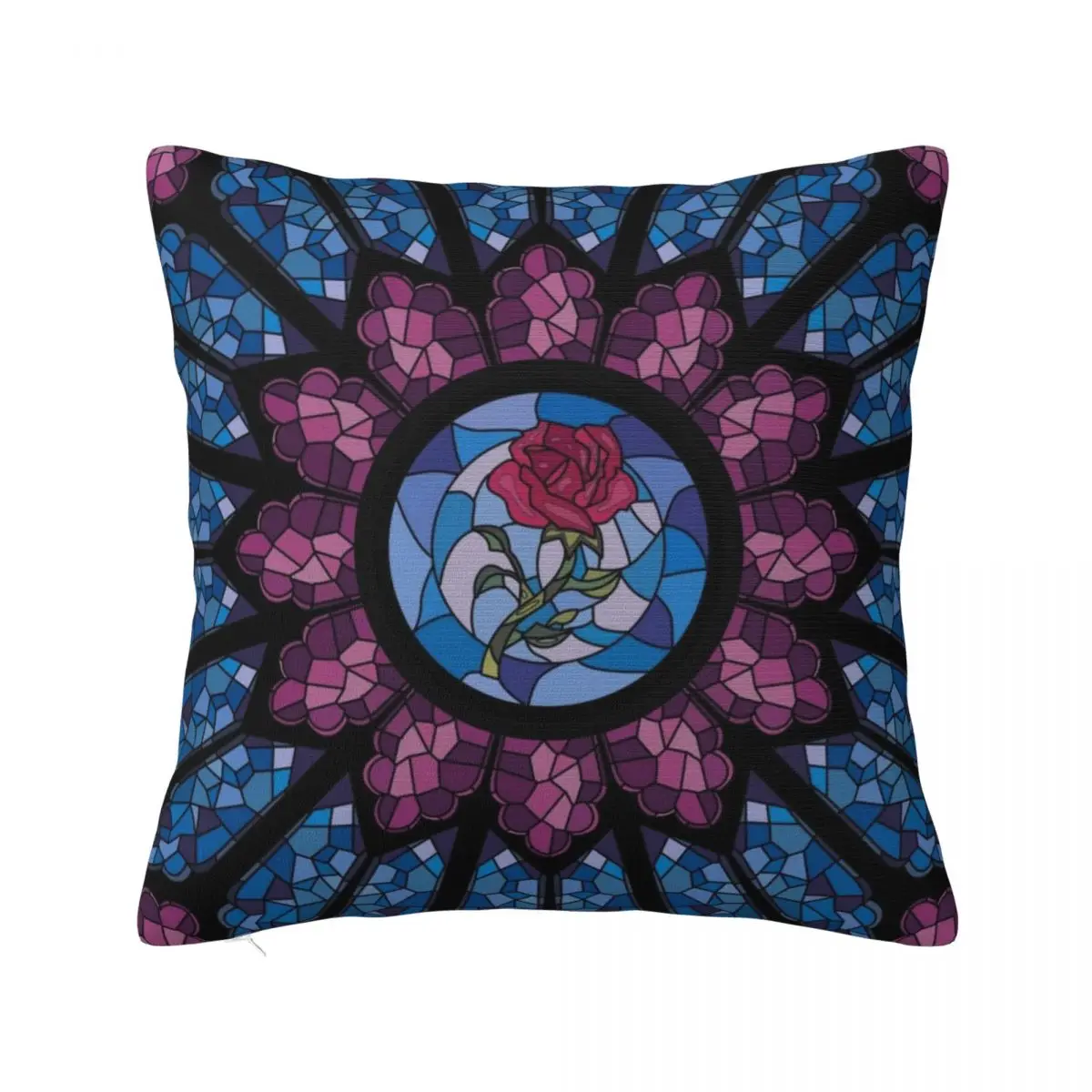 

Stained Glass Rose Throw Pillow Decorative Cover For Living Room Sofas Covers