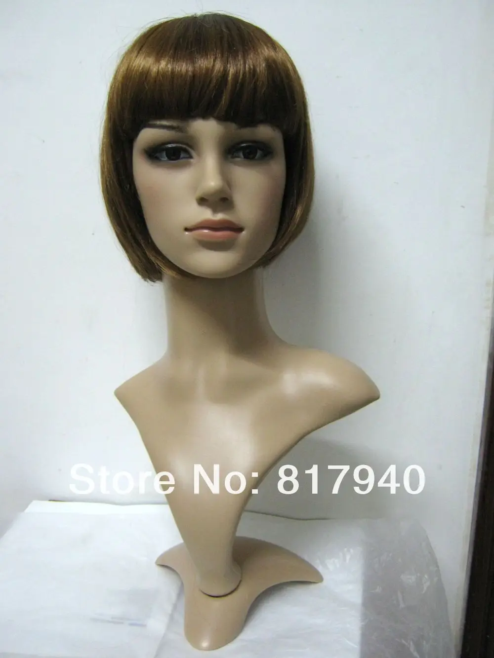 

Женский манекен-голова из искусственного пластика с модными волосами для шляпы, солнцезащитных очков, ювелирных изделий