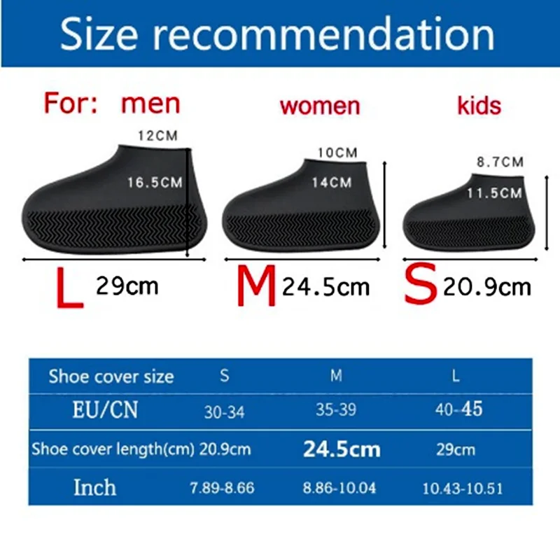 Waterproof Unisex Silicone Shoe Covers for Rain and Outdoor Protection