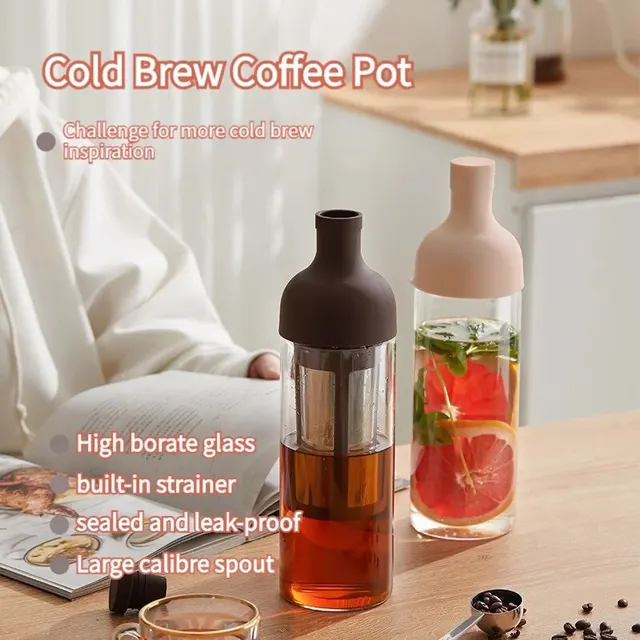 Cold Brew Coffee PotEspresso PotGlass CarafeIced Coffee Filter PotTea PotBarista and Dual Purpose FilterCoffee Tools 1000ml