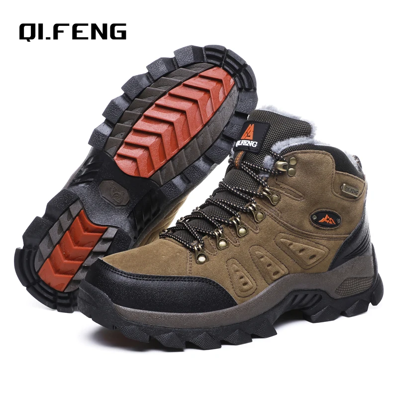 Outdoor Boots Men Women Leather Ankle 36-48 Autumn Winter