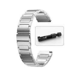 Premium 22mm Stainless Steel Watch Strap - Elegant Metal Bracelet Replacement Band - 22mm Universal (Silver)