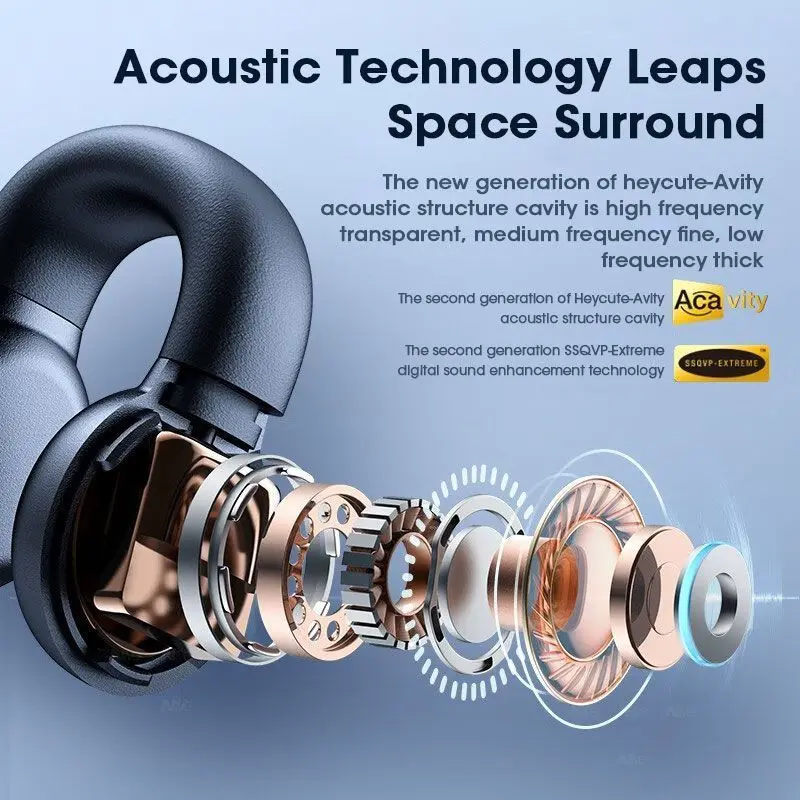 Niye Sports Wireless Earphones TWS Earbuds Same as Ambie Sound Earcuffs Bluetooth 5.3 Headphone HiFi Stereo Sports Earhook Mic