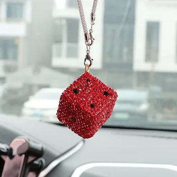Dadi Decorazione interna per auto Decorazione con diamanti Ciondolo per auto Forniture per auto