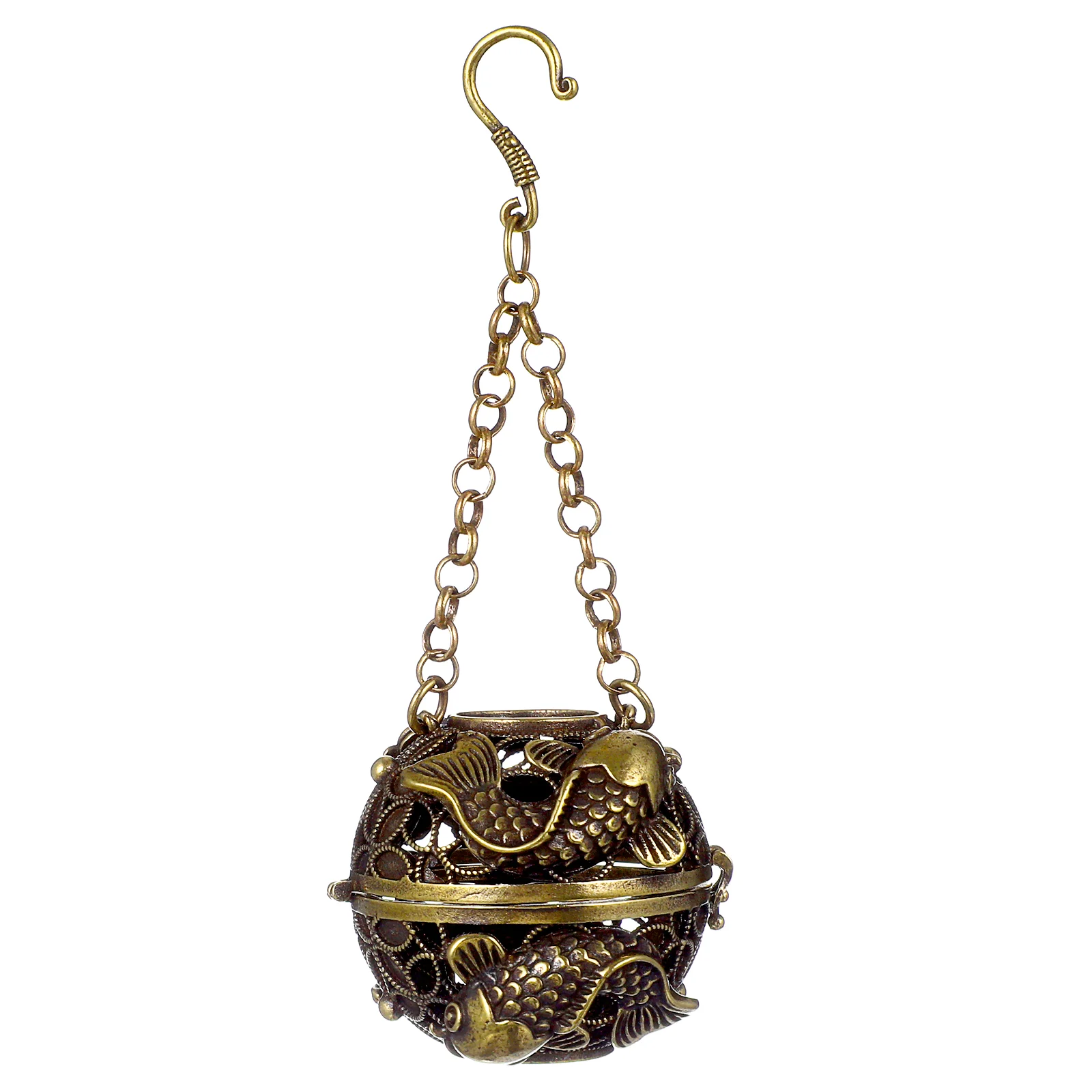 

Creative Hanging Ball Backflow Burner Vintage Hollow Drop Ball Censer Holder Aromatherapy Furnace Ball Home Decoration