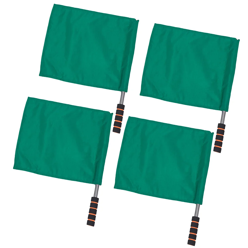 4pcs Hand Referee Flags with Stainless Steel Handle, Football Linesman Flags, Official Flag for Athletic Competition/ Sports 4pcs race referee flags hand flags signal flags handheld athletic competition flags