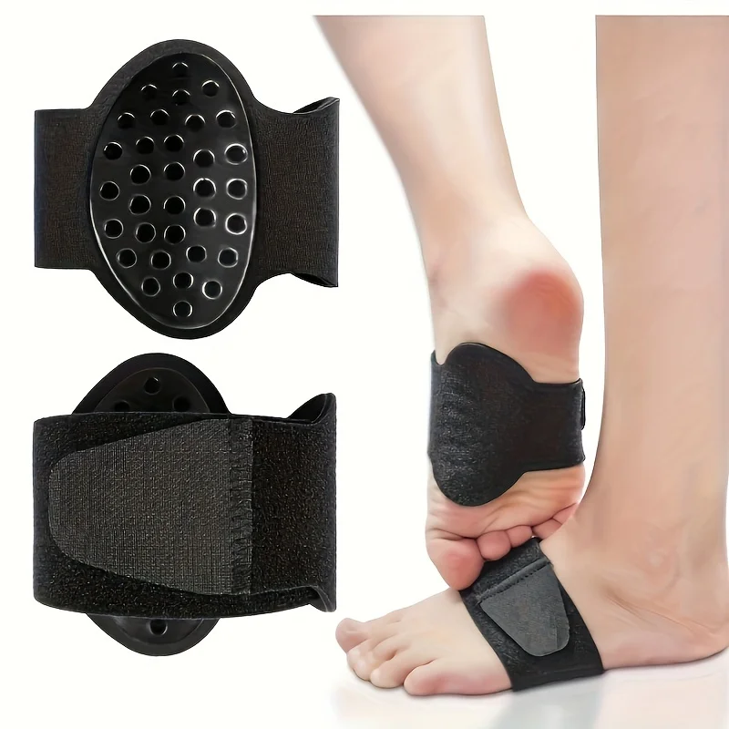2PC Arch Foot Pads Foot Center Shock Absorption With Hole Arch Support Breathable Hole Foot Pads Flat Foot Adjustment Tool