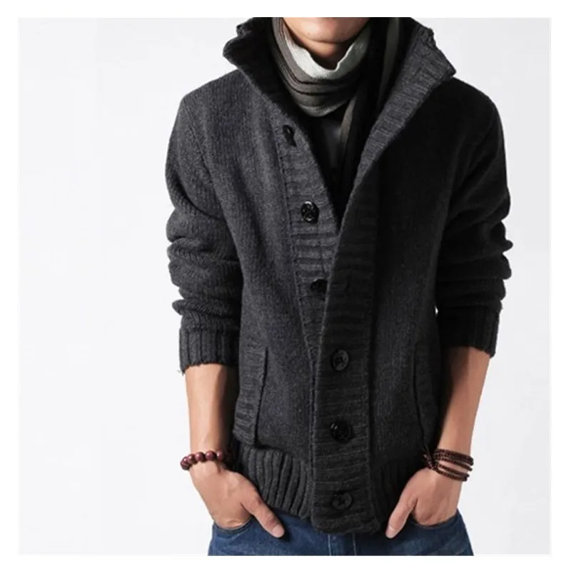 Autumn and Winter New Men's Sweaters Korean Edition Knitwear Men's Standing Collar Cardigan Trend Fashion Coat Men's Clothing