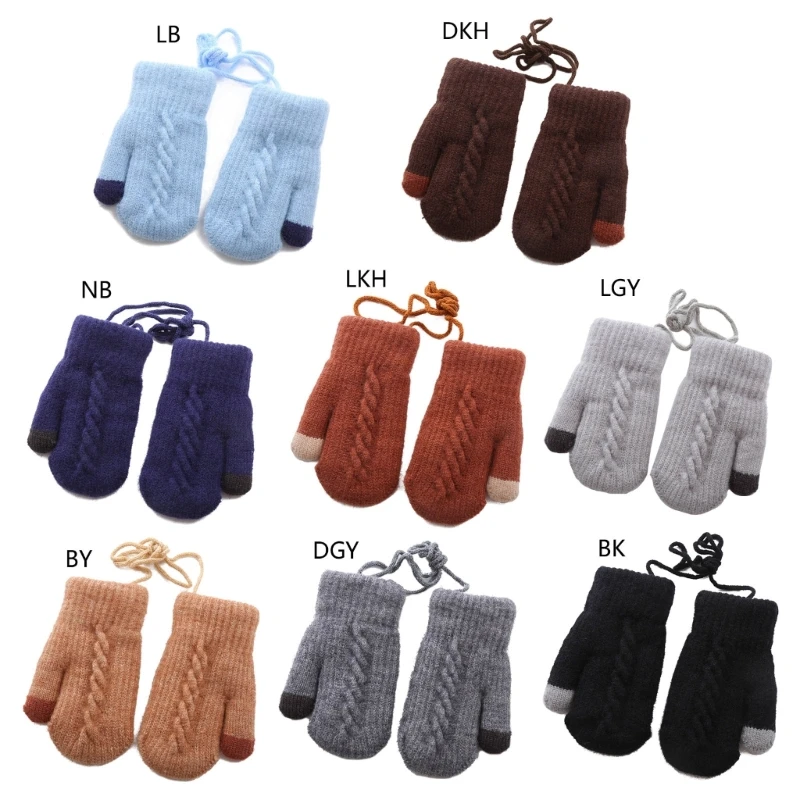 Fashionable Knitted Mittens Children Winter Warm Gloves for Outdoor Activities New Dropship