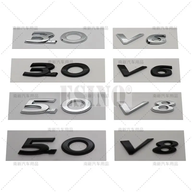 Car Styling 3D 3.0 5.0 V6 V8 Car Abs Reartrunk Fender Badge Adesivo Body Portellone Dispecome Emblem Per Jaguar Xe Xf Xj