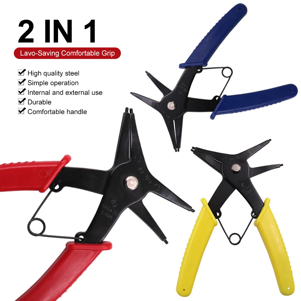 

2-in-1 Dual-Purpose Car Circlip Pliers Inner Circlip And Outer Circlip Circlip Pliers Repair Tool For Auto Parts Supplies