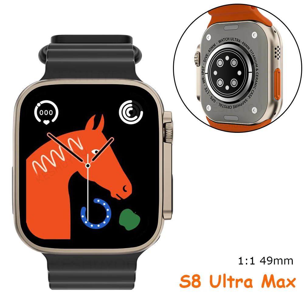 Reloj inteligente S8 Ultra Max para hombre y mujer, con NFC Smartwatch  serie 8, respuesta a llamadas, 1:1, 49mm, tamaño 2,08 , pantalla  deportiva, carga inalámbrica, 2023