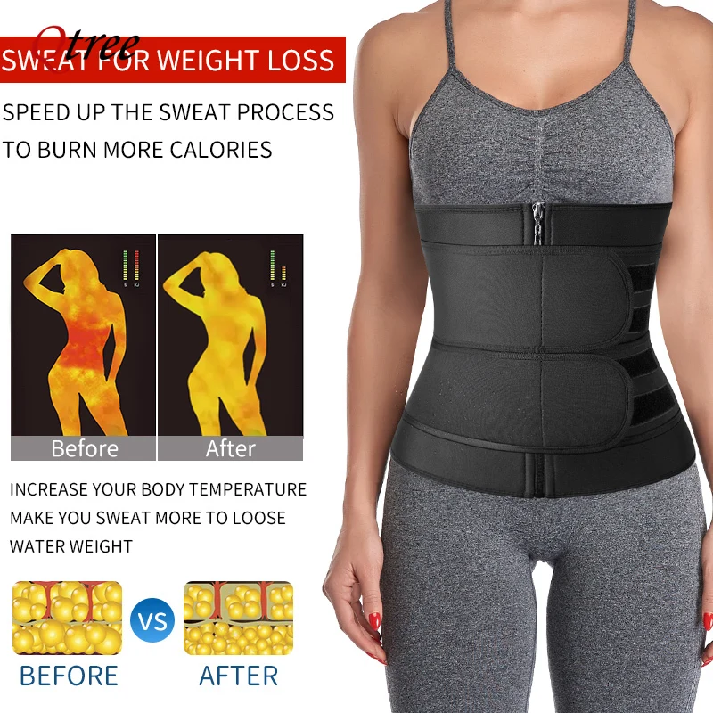 Qtree Waist Trainer Plus Size for Women Sports Girdle Corset Slimming Belly Body Shaper Sweat Trimmer Belt Slimmer Weight Loss 2
