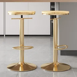 Modern Solid Wood Dining Chairs360-Degree Rotation High Foot Bar Design Stable Base for Stylish and Comfortable Seating