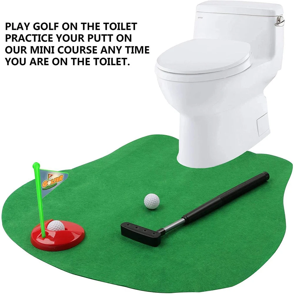 Toilet Golf, Potty Putter Set Bathroom Game Mini Golf Set Golf Putt
