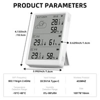 Tuya WiFi Weather Station Temperature Sensor Smart Thermohygrometer Kit Wi-Fi Gateway and 433mhz Thermohygrometer with App Alert - Image 6