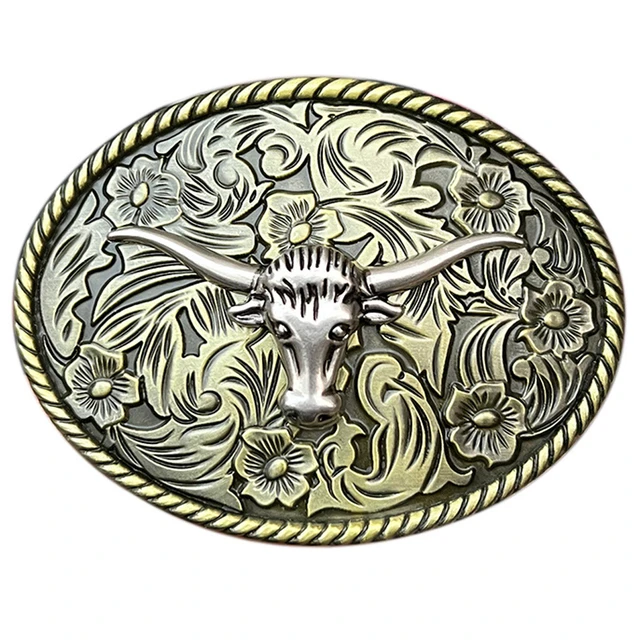 Western belt buckle with buffalo 40 mm