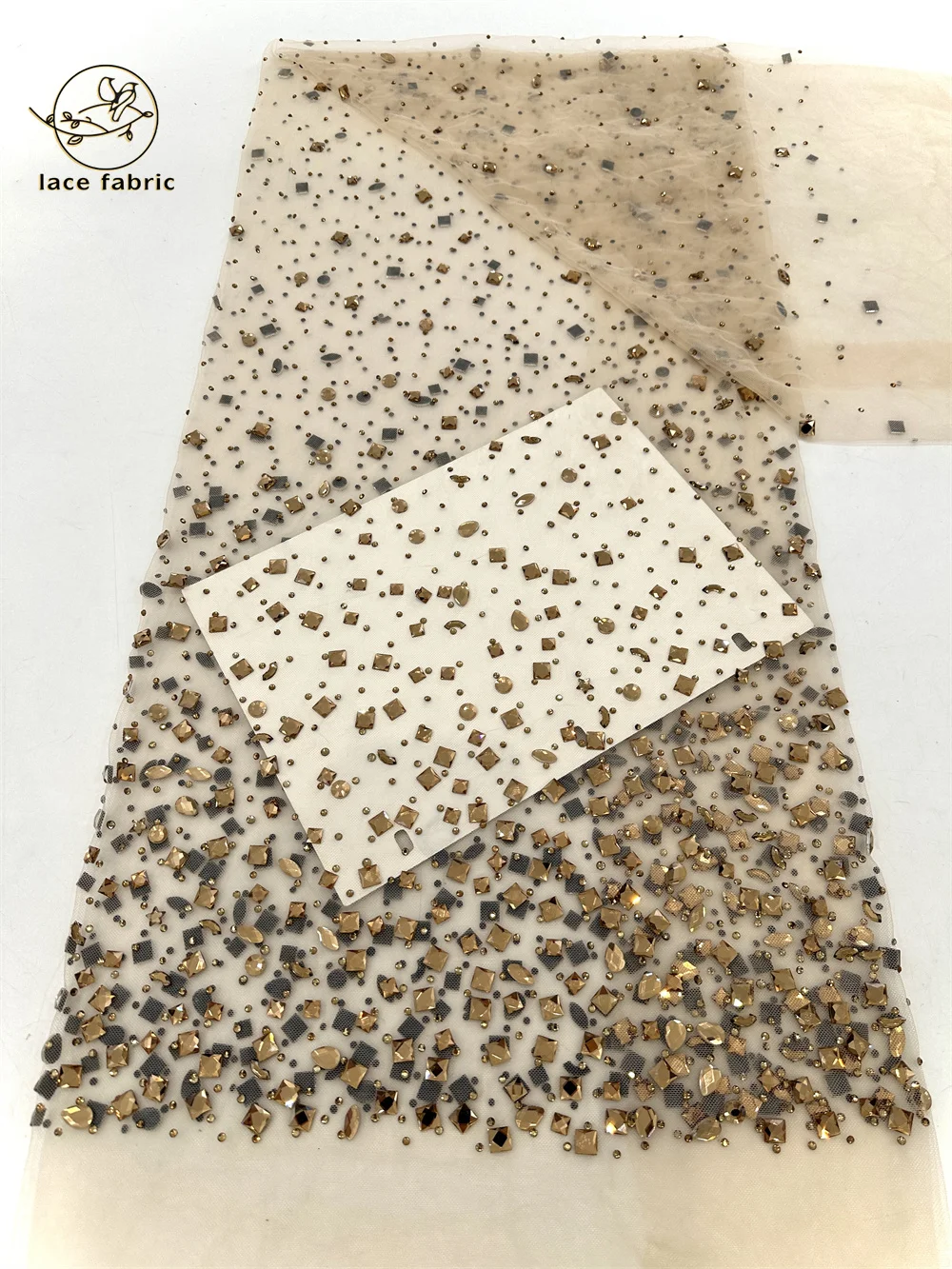 African Heavy Stones Lace Fabric for Women Nigerian French Stones Tulle Lace Fabric Wedding Party Dress Sewing