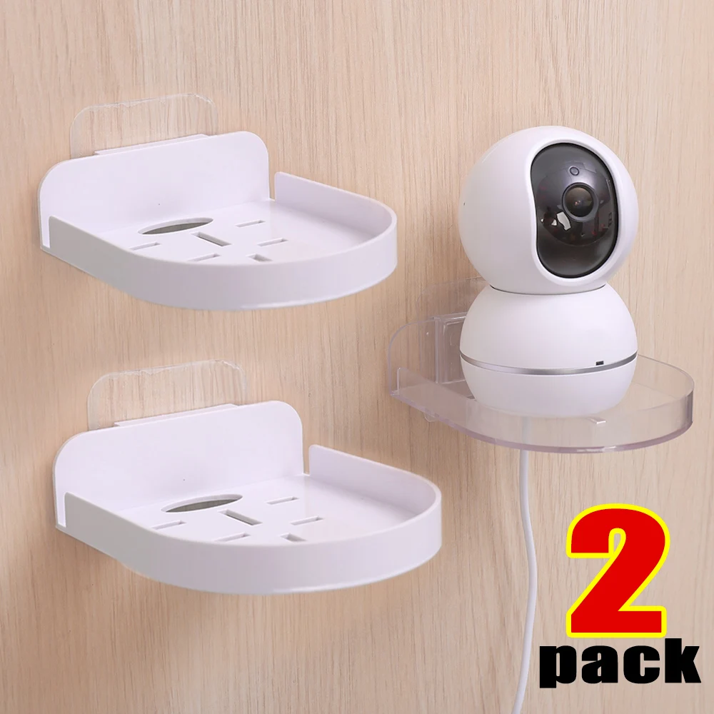camera holder 1/2Pcs Self Adhesive Security Camera Wall Mounting Bracket Punch-Free Acrylic Surveillance Camera Holder Shelf Baby Monitors