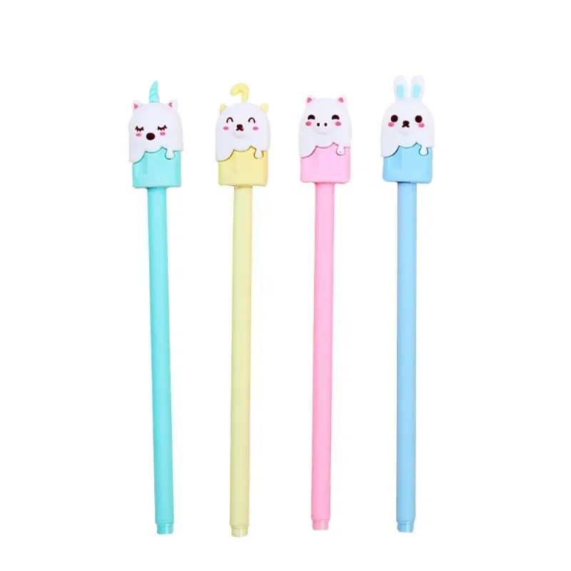 4PCS Kawaii Cartoon Ice Cream GelPens Writing Tool Black Refill Office Accessories Supplies Students Learning School Stationery upgraded one key guitar chord trainer chord learning assisted tool folk guitar chord practice tool 25 chords for folk guitar beginners