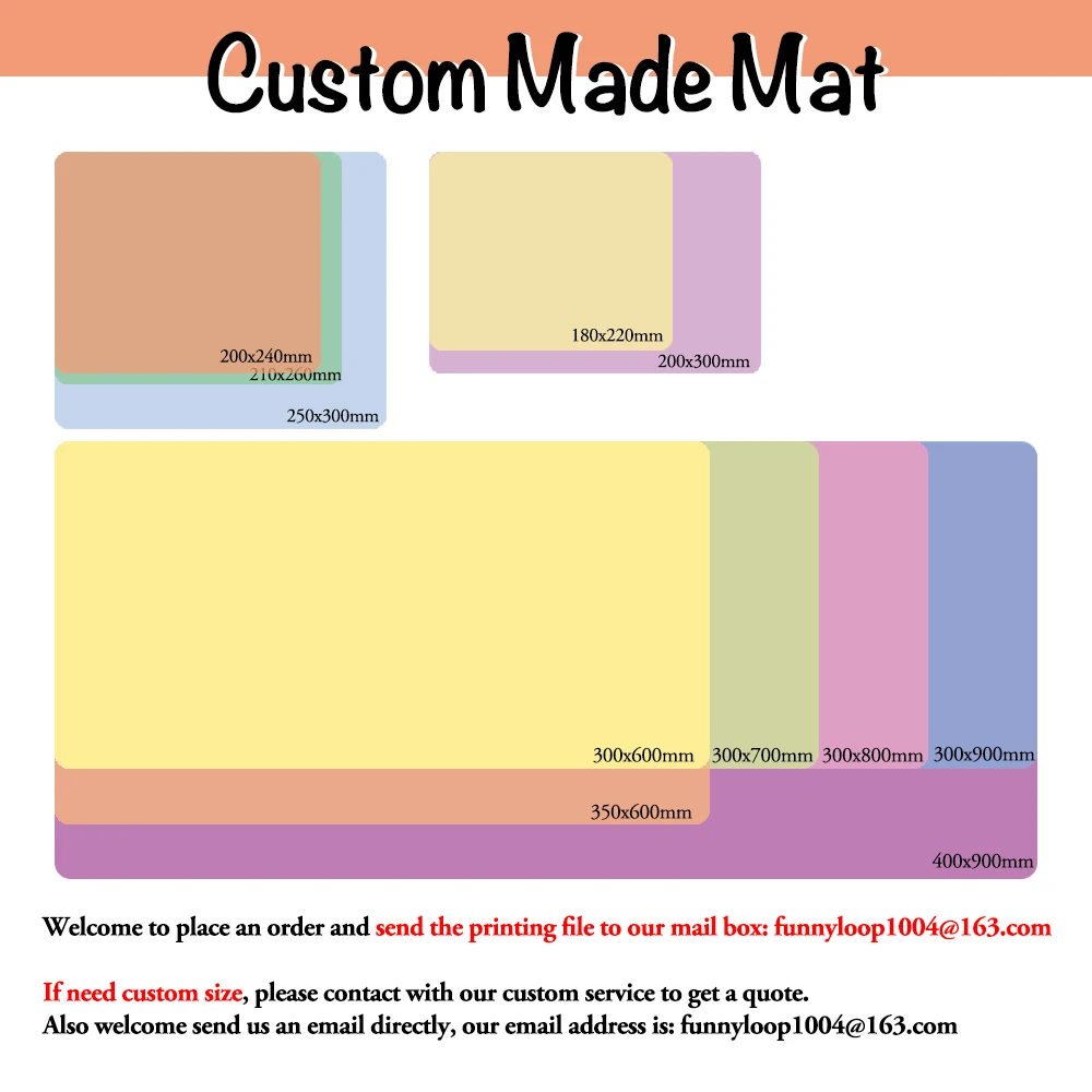 Gaming Mousepad Mouse Pad Computer Desk Mat Custom Printing Non-Slip Gaming Play Mat DIY Different Size