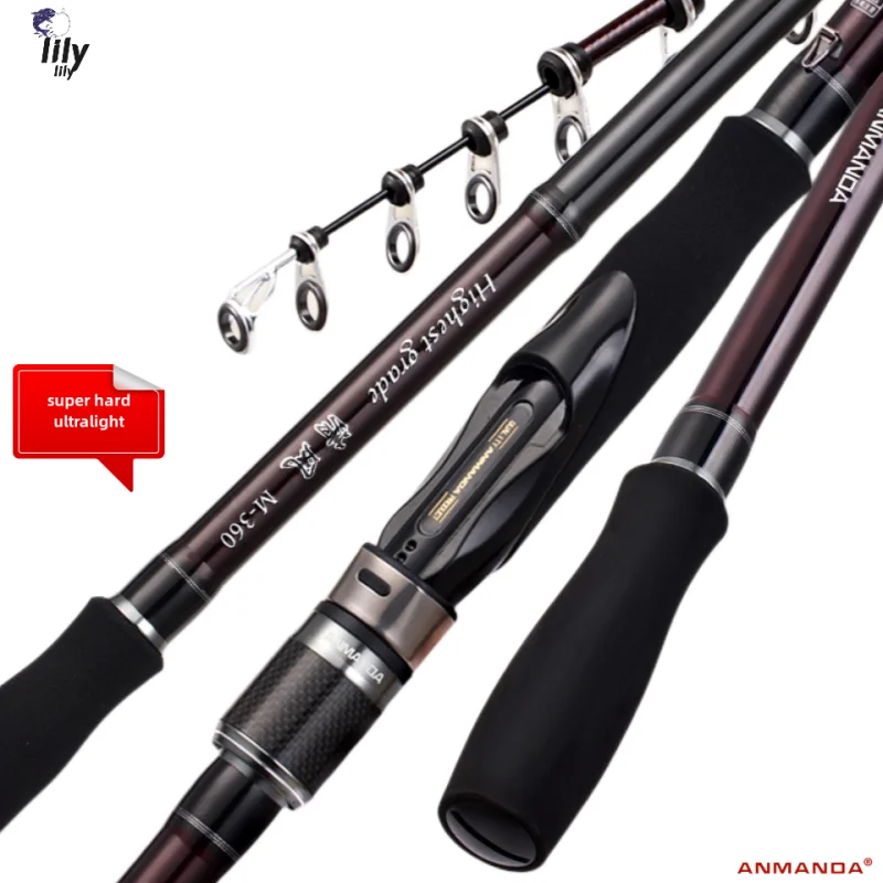 Lily-Ultralight Distance Throwing Rod, Telescopic Rock Fishing Rods, Ocean  Boat Fishing Rod, High Carbon, 3.6m, 3.9m, 4.5m, 5.3m