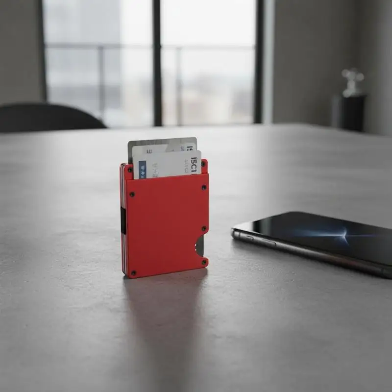 Portafoglio Minimalista per Uomo e Donna, Sottile con Blocco RFID, Porta Carte di Credito con Clip per Banconote, Ultra Sottile per Uso Quotidiano e Viaggi - immagine 5