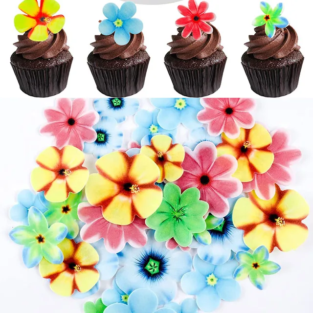 Edible Flower Cake Topper Wafer Paper Cake Decorations: Add a Touch of Elegance to Your Celebrations