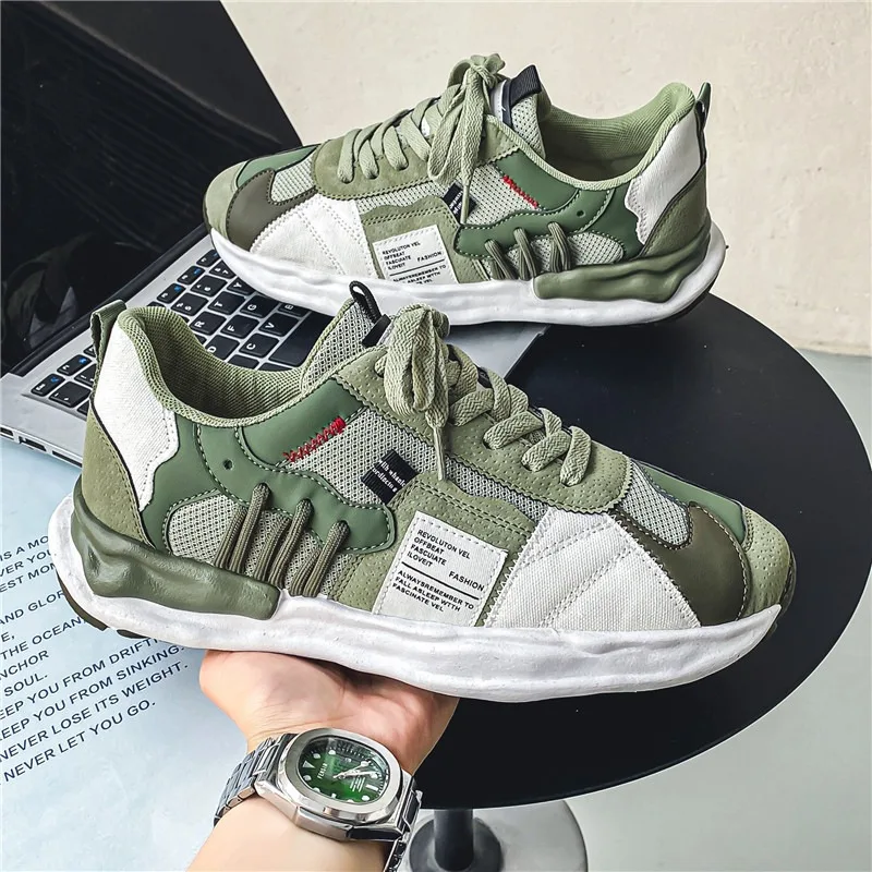 

Кроссовки мужские универсальные сетчатые, дышащие, на шнуровке, повседневная обувь для бега, плоская подошва, новинка 2024