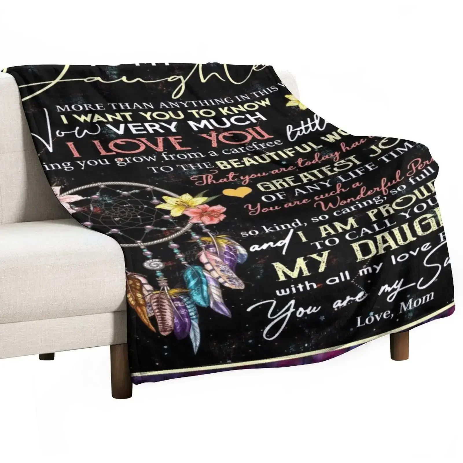 

To My Daughter More Than Anything In This World Quilt Blanket For Family Throw Blanket bed plaid Picnic Blankets